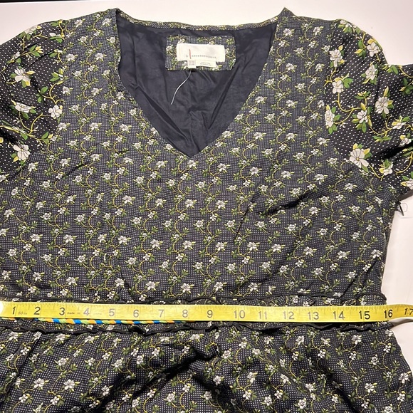 Anthropologie Karoline Tiered Maxi Boho Dress Floral Black Womens 10 - Picture 5 of 8